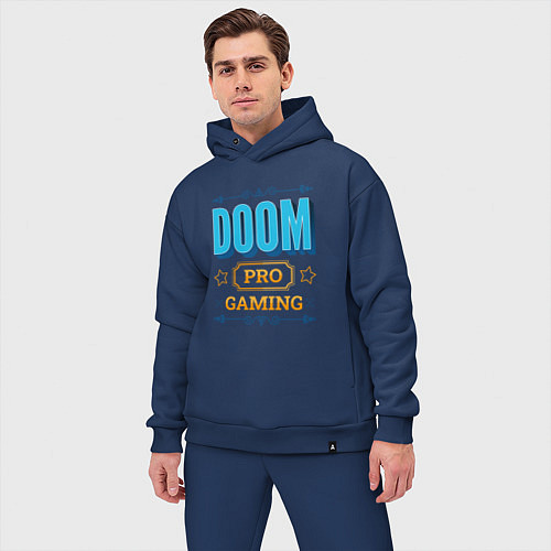 Мужской костюм оверсайз Игра Doom pro gaming / Тёмно-синий – фото 3
