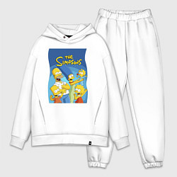 Мужской костюм оверсайз Семейка Симпсонов - Гомер, Мардж и их отпрыски, цвет: белый