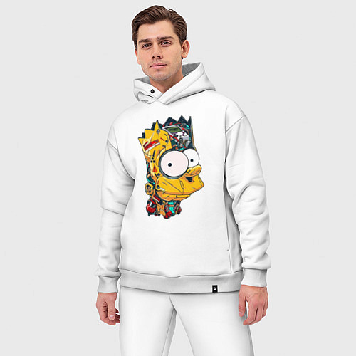 Мужской костюм оверсайз Cyber-Bart - Simpsons family / Белый – фото 3