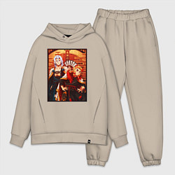 Мужской костюм оверсайз Тенген и Ренгоку красивые - Клинок рассекающий дем