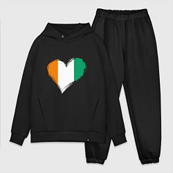 Мужской костюм оверсайз Сердце - Ирландия, цвет: черный