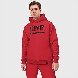 Мужской костюм оверсайз TCPIP Connecting people since 1972, цвет: красный — фото 2