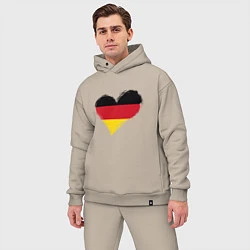 Мужской костюм оверсайз Сердце - Германия, цвет: миндальный — фото 2