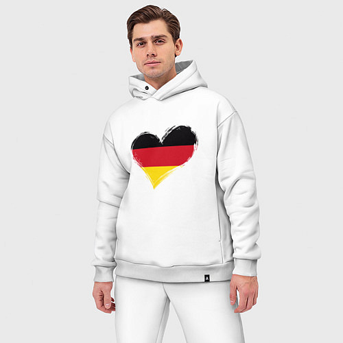 Мужской костюм оверсайз Сердце - Германия / Белый – фото 3
