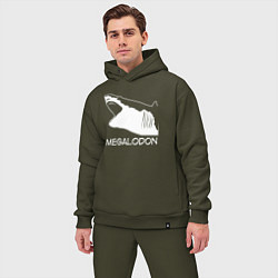 Мужской костюм оверсайз Пасть мегалодона, цвет: хаки — фото 2