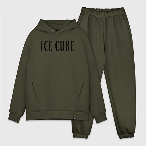 Мужской костюм оверсайз Ice Cube - logo / Хаки – фото 1