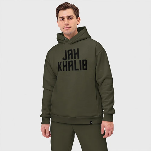Мужской костюм оверсайз Jah Khalib - ЛОГО / Хаки – фото 3