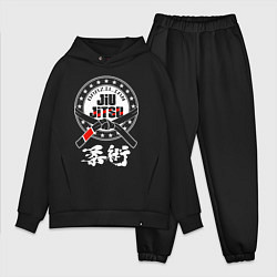 Мужской костюм оверсайз Brazilian splashes Jiu jitsu logo, цвет: черный