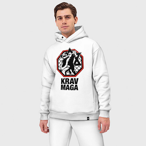 Мужской костюм оверсайз Krav-maga ring / Белый – фото 3
