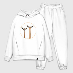 Мужской костюм оверсайз Пара газелей геренук в рамочке