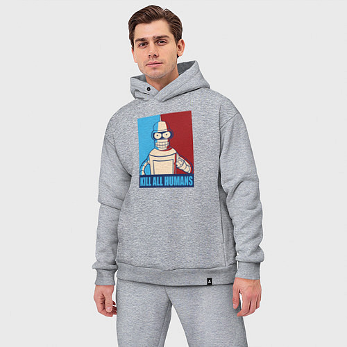 Мужской костюм оверсайз Bender Futurama / Меланж – фото 3