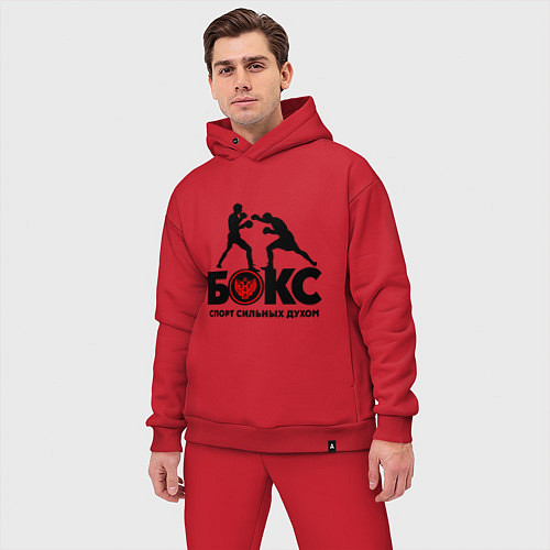 Мужской костюм оверсайз Бокс - спорт сильных духом / Красный – фото 3