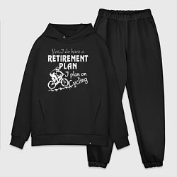 Мужской костюм оверсайз Мой план на пенсию - ездить на велосипеде, цвет: черный