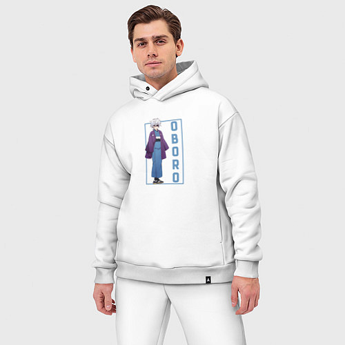 Мужской костюм оверсайз Оборо Шинто - Юна из гостиницы Юраги / Белый – фото 3