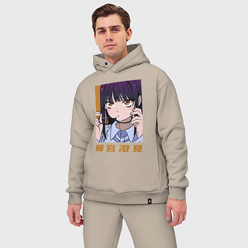 Мужской костюм оверсайз Фудзимия / Миндальный – фото 3