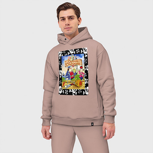 Мужской костюм оверсайз Постер мультфильма остров сокровищ / Пыльно-розовый – фото 3