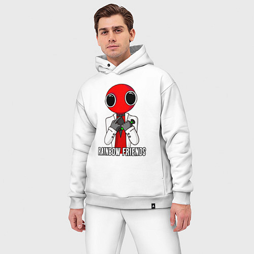 Мужской костюм оверсайз Радужные друзья - Красный / Белый – фото 3