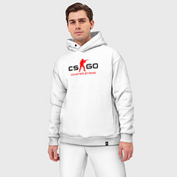 Мужской костюм оверсайз Counter Strike логотип, цвет: белый — фото 2