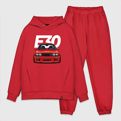 Мужской костюм оверсайз BMW E30 / Красный – фото 1