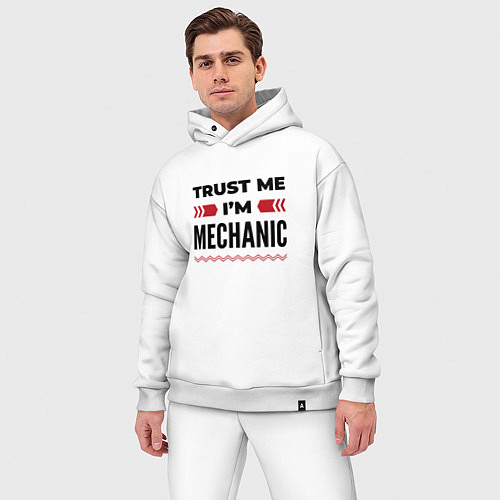 Мужской костюм оверсайз Trust me - Im mechanic / Белый – фото 3