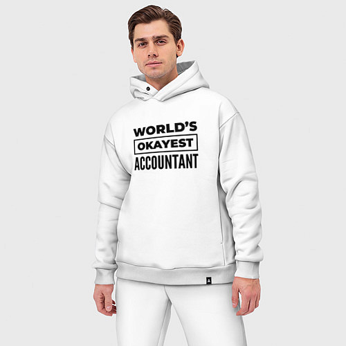 Мужской костюм оверсайз The worlds okayest accountant / Белый – фото 3