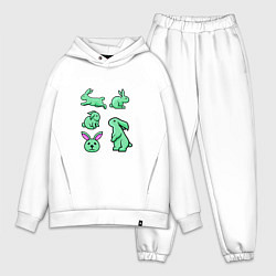 Мужской костюм оверсайз Милые кролики, цвет: белый