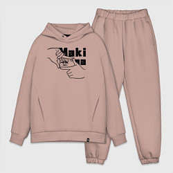 Мужской костюм оверсайз Глаза Макимы, цвет: пыльно-розовый