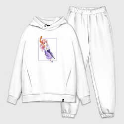 Мужской костюм оверсайз Каоруко Янагида - Пураоре гордость оранжевых, цвет: белый