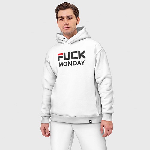 Мужской костюм оверсайз Fuck monday, anti-brand, fila / Белый – фото 3