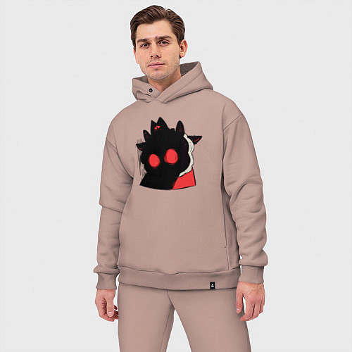 Мужской костюм оверсайз Cult of the Lamb - Овечка в испуге / Пыльно-розовый – фото 3