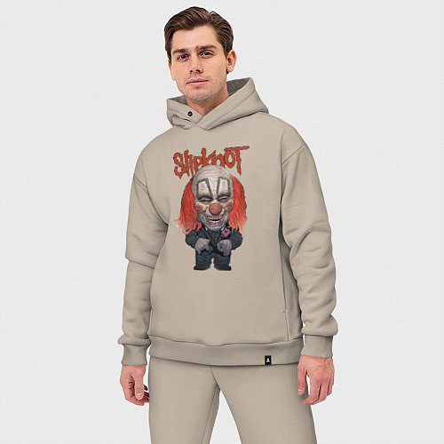 Мужской костюм оверсайз Slipknot art / Миндальный – фото 3