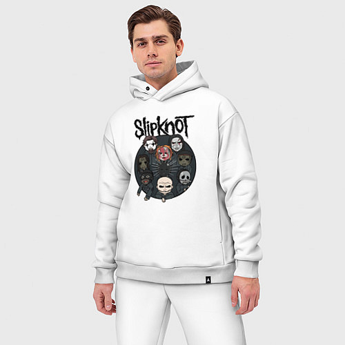 Мужской костюм оверсайз Slipknot art fan / Белый – фото 3