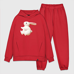 Мужской костюм оверсайз Большой белый кролик, цвет: красный