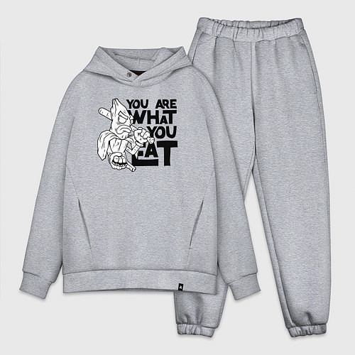 Мужской костюм оверсайз Ты то , что ешь / Меланж – фото 1