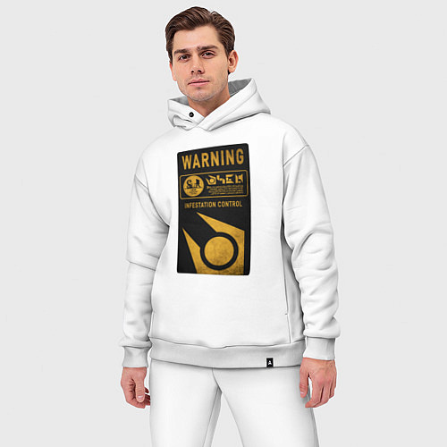 Мужской костюм оверсайз Контроль заражения / Белый – фото 3