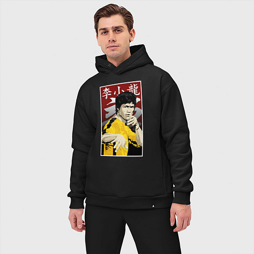 Мужской костюм оверсайз Дракон Брюс Ли / Черный – фото 3