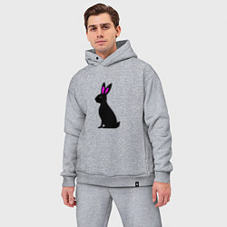 Мужской костюм оверсайз Черный кролик, цвет: меланж — фото 2