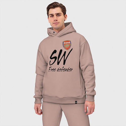 Мужской костюм оверсайз Arsenal - sweeper - England - London / Пыльно-розовый – фото 3