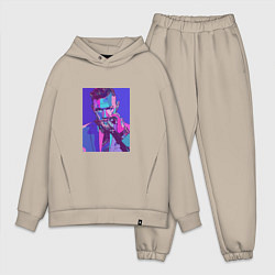 Мужской костюм оверсайз Purple Conor, цвет: миндальный