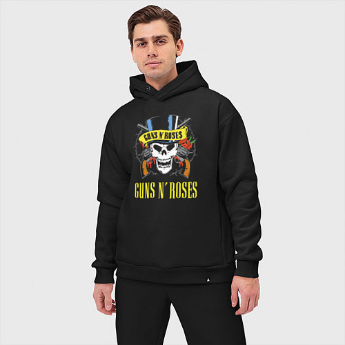 Мужской костюм оверсайз Guns n roses Skull / Черный – фото 3