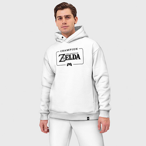 Мужской костюм оверсайз Zelda gaming champion: рамка с лого и джойстиком / Белый – фото 3