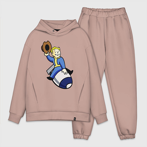 Мужской костюм оверсайз Vault boy - bomb rider / Пыльно-розовый – фото 1