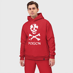 Мужской костюм оверсайз Poison sign, цвет: красный — фото 2