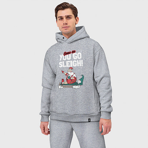 Мужской костюм оверсайз Come on you go sleigh / Меланж – фото 3