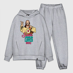 Мужской костюм оверсайз Jesus Christ love u, цвет: меланж