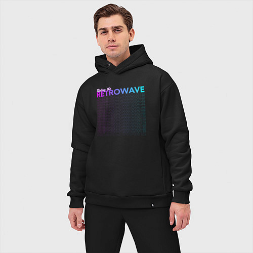 Мужской костюм оверсайз Riding the retrowave / Черный – фото 3