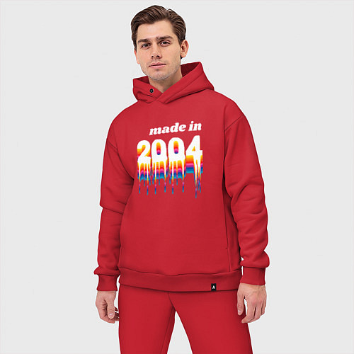 Мужской костюм оверсайз Made in 2004 liquid art / Красный – фото 3