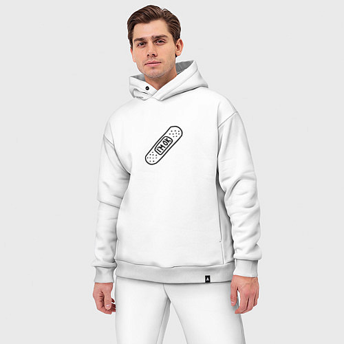 Мужской костюм оверсайз Пластырь Im ok / Белый – фото 3