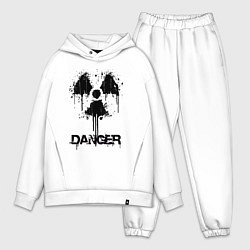 Мужской костюм оверсайз Danger radiation symbol, цвет: белый