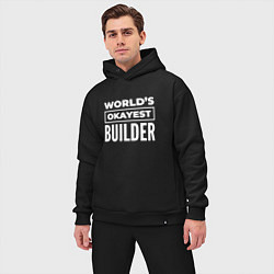 Мужской костюм оверсайз Worlds okayest builder, цвет: черный — фото 2